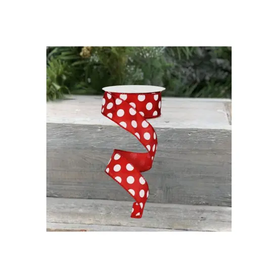 1.5" Large Polka Dot Ribbon: Red/White (10 Yards) {2}