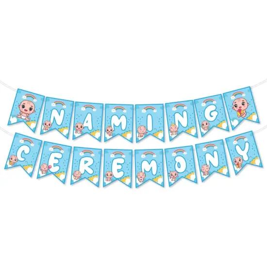 Baby Naming Ceremony Banner Baby Shower Decoration - Sign for Backdrop Decor Party Supplies Event Decorations Favors Naming Ceremony for Girls Boys {5}