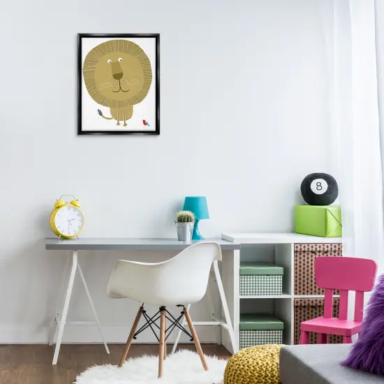 Stupell Industries Friendly Lion & Bird Floating Frame Design by Carla Daly {8}
