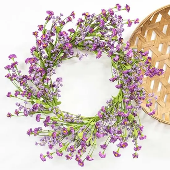 Purple Floral Wreath with Astilbe Buds for Spring Home Decor {3}