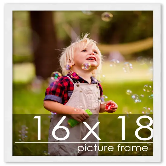 Classic Modern White Picture Frame - UV Acrylic, Foam Board Backing, Hanging Hardware {1}