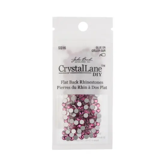 Crystal Lane DIY SS16 Glass Flatback Rhinestones, 288pcs Fuchsia Pink {3}