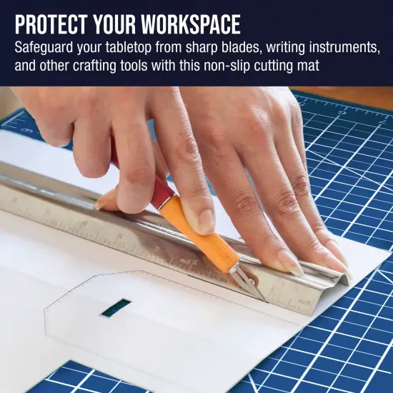 36" x 48" Self-Healing Cutting Mat 5-Ply - Double-Sided White/Blue Craft Mat, Non-Slip Cutting Mats for Crafts, Sewing, Quilting, Scrapbooking {6}