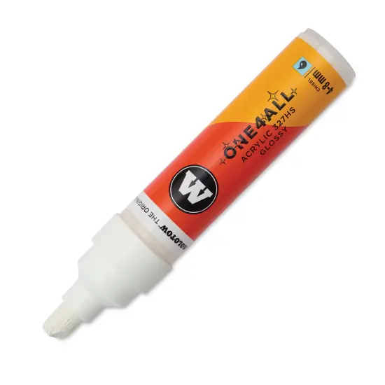 Molotow One4All Acrylic Marker - 4-8 mm Tip, White Glossy, Chisel Tip {1}