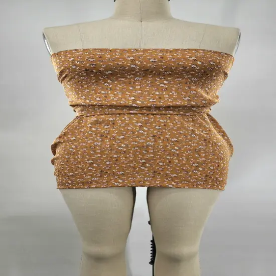 1 Yard Mustard Gold Rayon Crinkle Fabric For Dresses Blouses Skirts Lightweight Apparel 50/52" Width {2}