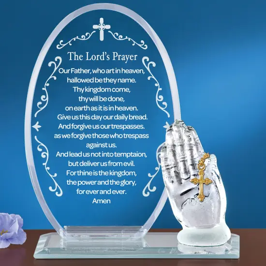 Collections Etc The Lord's Prayer Glass Tabletop Decoration {2}