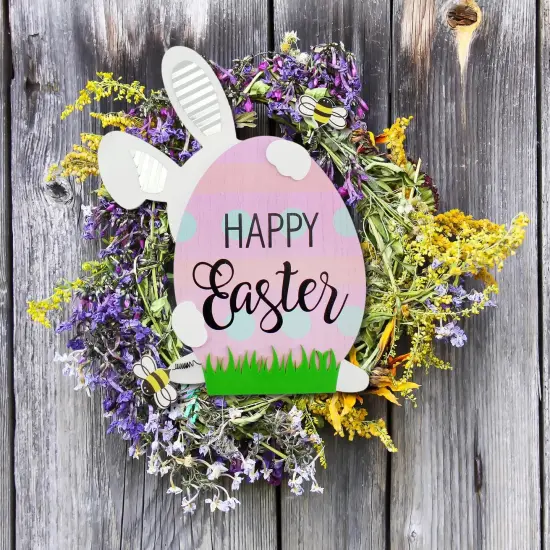 Easter Bunny Door Hanger 3D Spring Wall Decor {2}