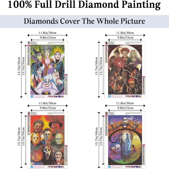 4 Pack Cartoon Diamond Painting Kits for Adults Beginners {2}