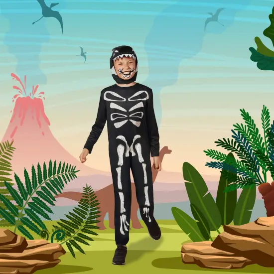 Northlight Children's Boy Dinosaur Halloween Costume &ndash;Medium 7-10 Years Black {1}