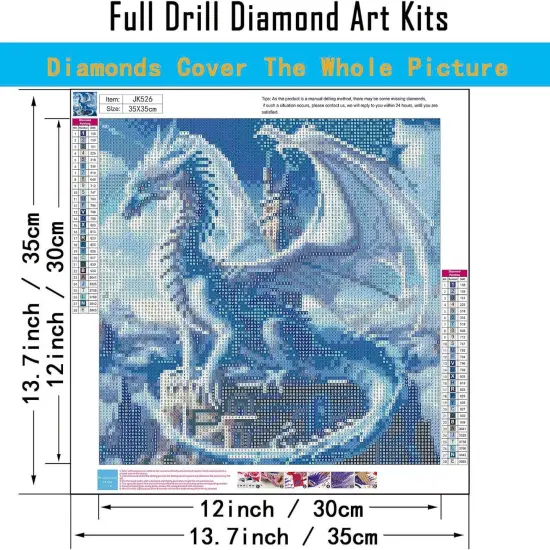 5D Ice Dragon Diamond Art Painting Kits for Adults Beginners {4}