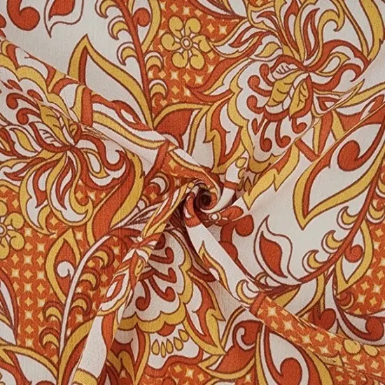 1 Yard Rayon Crinkle Orange Fabric 50/52" Wide, Lightweight 100% Rayon Apparel Material {1}