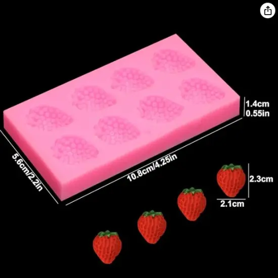 8-Cavity Strawberry Silicone Mold 1 Pieces {4}