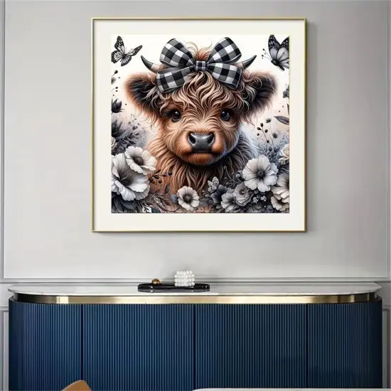 Cow 5D Diamond Painting,DIY Highland Cow Diamond Art Kits Round Paint by Diamonds for Adults Beginners,Full Drill Gem Art Kit for Adults Art and Crafts Home Wall Decor 14 X 14inch {3}