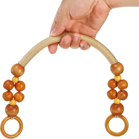 8 PCS Wooden Beaded Purse Handles for Crochet Bag {3}