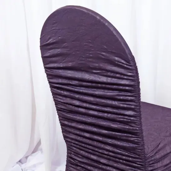 Antique Rouge Texture Spandex Banquet Chair Cover Eggplant {3}