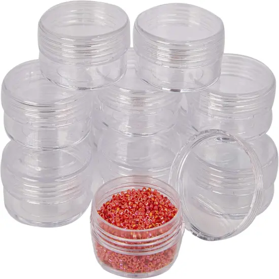 The Beadsmith Personality Case - Clear Storage Organizer Box &ndash; 6.4 x 4.8 x 1 inches - Includes 12 Small Containers with lids - 1.5 x 0.8 inches, Bead Holder {4}