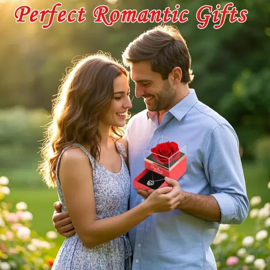 Red Real Rose with Necklace {2}