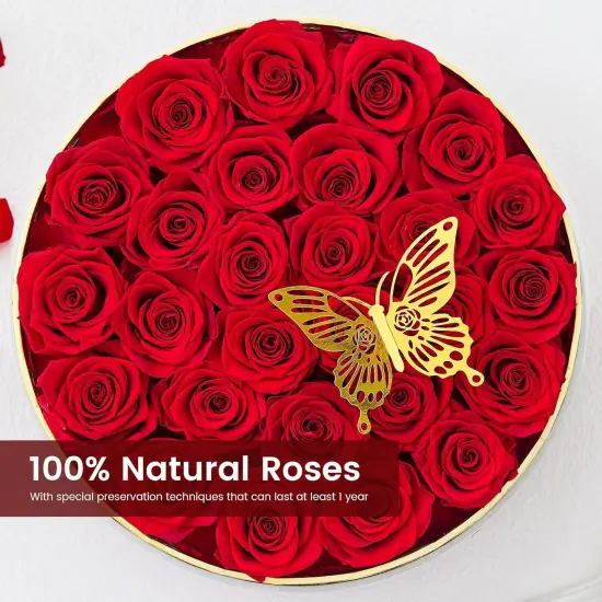 Preserved Roses Forever Flowers Roses in A Box - RED {3}