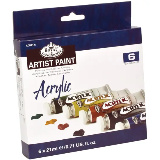 Royal & Langnickel(R) Acrylic Paints 21ml 6/Pkg-Assorted Colors {1}