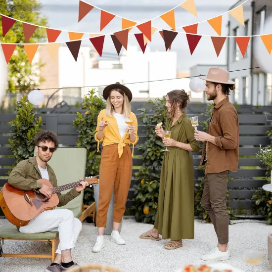 Brown Orange Yellow Pennant Banner Garland {5}