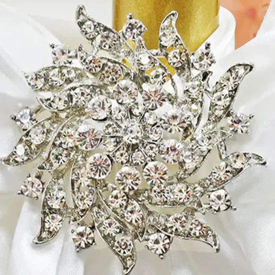 Vintage Rhinestone Chair Band Buckle Elegant Metal Accent 2 Inch Width {4}