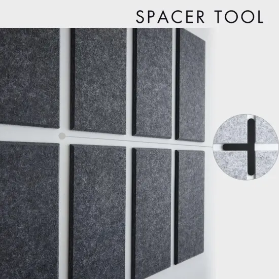 Pack of 24 - Black Felt Board Alternative - Felt Bulletin Board Tiles {4}