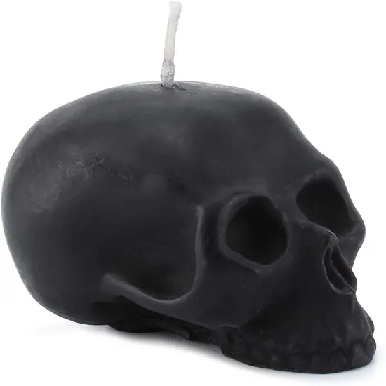 Black Large Skull Candle 4.75x3in Decorative Themed Decor {2}