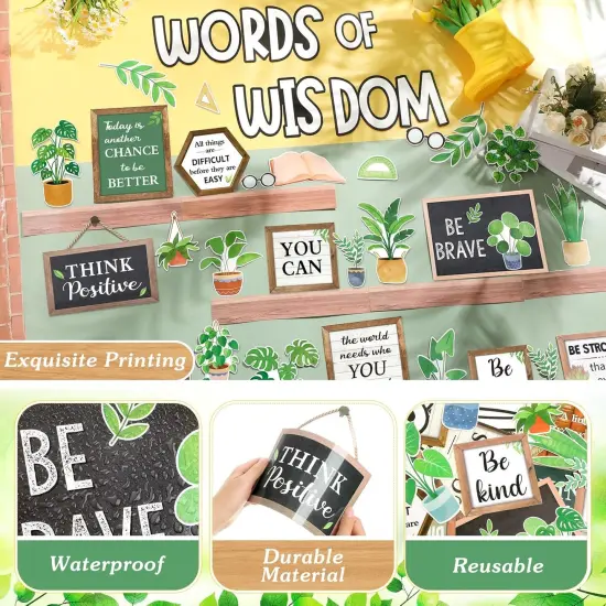 57 Pcs Plant Bulletin Board Set Inspirational Flower Bulletin Board Decoration {4}