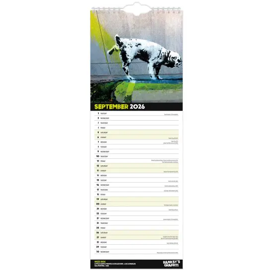 Banksy's Graffiti OFFICIAL | 2026 5.7 x 16.5 Inch (Hanging) Monthly Slimline Wall Calendar {4}