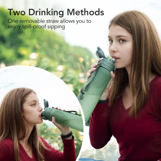 Collapsible Water Bottles 32oz -Green {5}