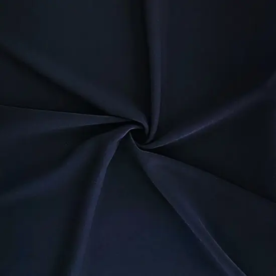 1 Yard Dark Navy Techno Crepe Fabric, Stretch Polyester Spandex Blend 58/60" Inches Wide {1}