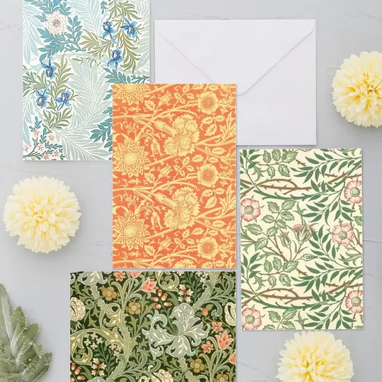 William Morris Greeting Cards with Envelopes, 24 Pack, Vintage Floral Stationery, Blank Note Cards for Wedding, Birthday, Baby Shower, Thank You, 4 x 6 Inches {3}