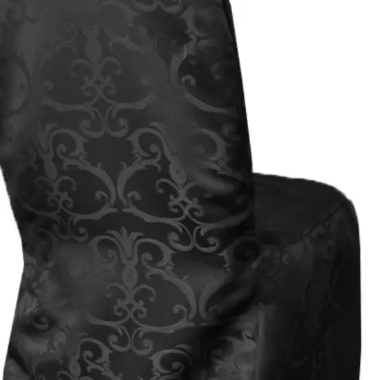 1 Piece Black Versailles Damask Jacquard Polyester Banquet Chair Cover {5}