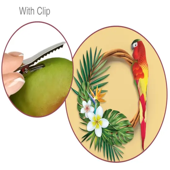 Craft Dcor Essentials Feathered Parrot W/Clip 13"1/Pkg -Glitter Red {4}