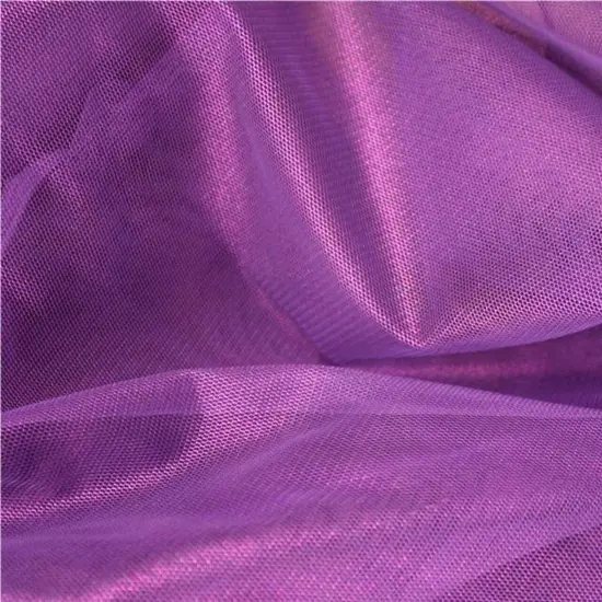 1 Yard 58/60" Wide Purple Mesh Fabric with Metallic Foil Finish Sheer Polyester {1}