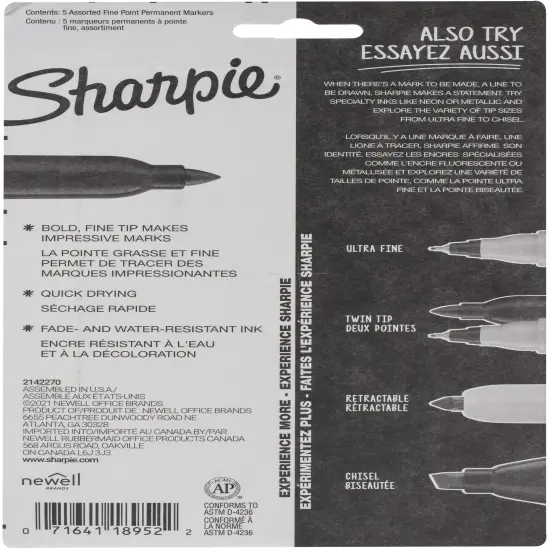 Sharpie Mystic Gems Fine Point Permanent Marker 5/Pkg-Assorted Colors {3}