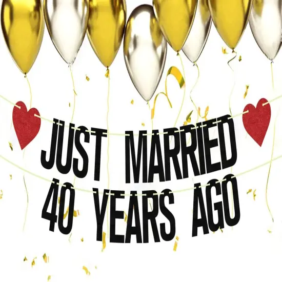 Just Married 40 Years Ago Banner {5}