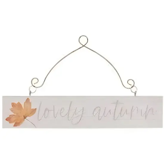 Wood Fall Leaf Hanging Ornaments with Gold Hangers 4 Asstd. {5}