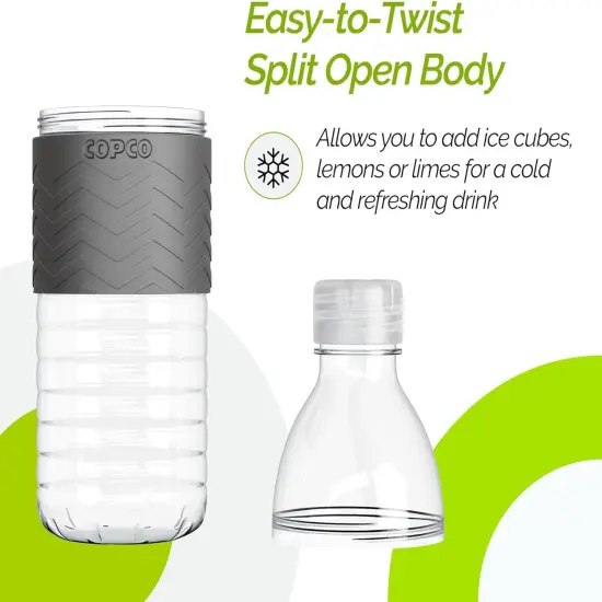 2 Hydra Water Bottle with Spill-Resistant Lid - Gray {3}