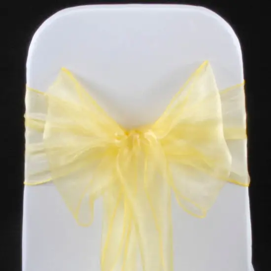10 Pieces 12 by 116 inches Angle End Organza Chair Sashes Baby Maize {2}