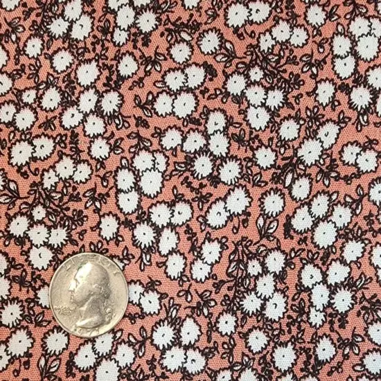 1 Yard Burnt Coral Rayon Crinkle Fabric 50/52" Wide Lightweight Pleated Crepon for Apparel {1}