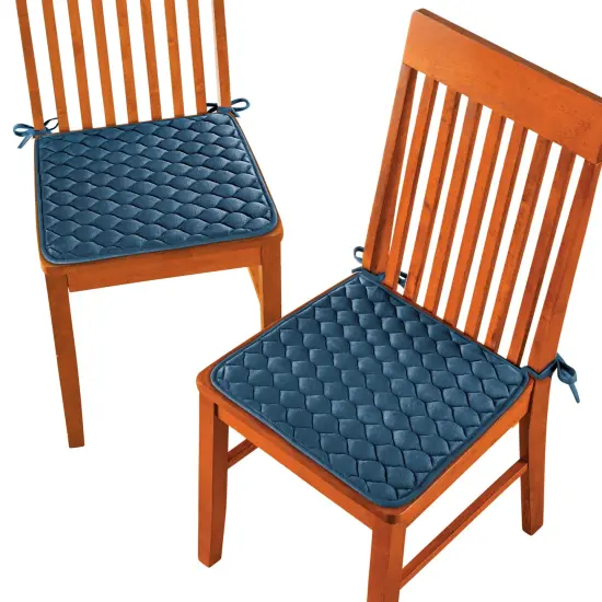 Collections Etc Solid Color Quilted Chair Pads - Set of 2 {2}