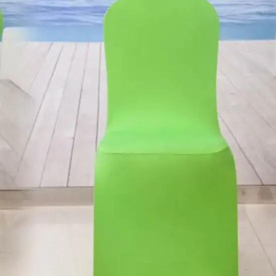 Apple Green Spandex Banquet Chair Cover with Snug Fit for Events and Weddings {4}