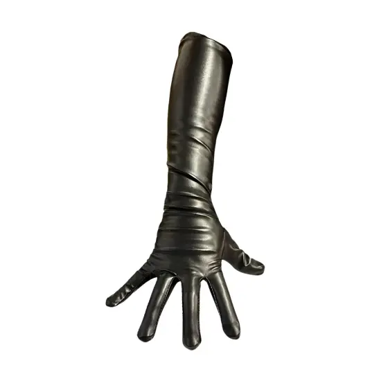 Over-The-Elbow 23 Inch Leatherlike Adult Costume Gloves | Black {1}