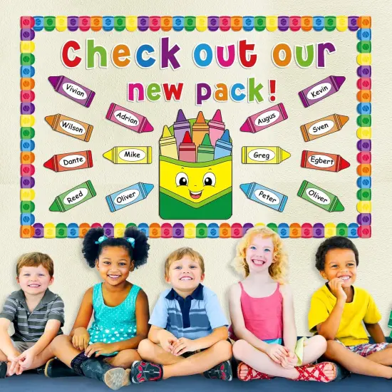 64pcs Colorful Crayon Classroom Bulletin Board {5}