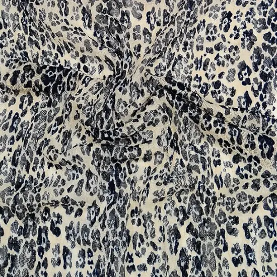 1 Yard Lace Animal Print Fabric Navy Ivory, 50/52" Wide Lightweight Apparel Lace {1}