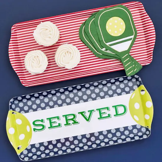Pickleball Melamine ServingTray for Appetizers & Desserts {3}
