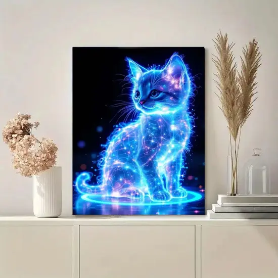 Cat Diamond Painting Kits for Adults DIY Round Gem Art Animal Cute Cat Diamond Art Kits for Adults,5D Full Drill Diamond Dots Crafts Paintings Canvas for Beginners Home Decor 12x16Inch {2}