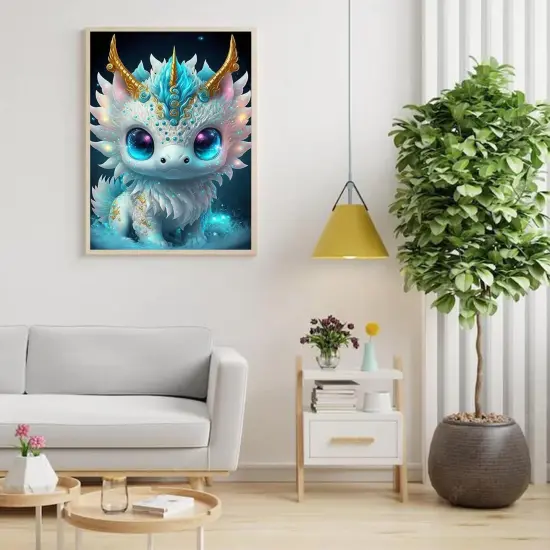 Dragon Diamond Painting Kit &ndash; Round Full Drill, Zodiac Fantasy Art (12x16") {2}