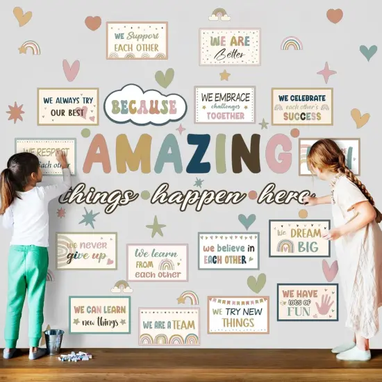 62 Pcs Classroom Boho Bulletin Board Decorations {4}